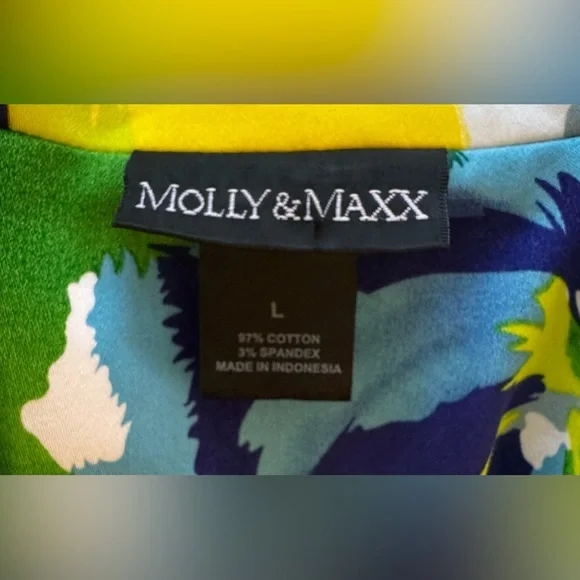 Molly & Maxx Multicolor Abstract Print Blazer 3/4 Sleeve Collar Lined Large - Picture 13 of 16